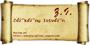 Zákány István névjegykártya